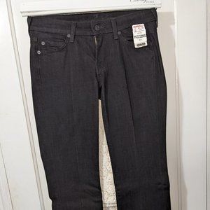 7 For All Mankind Lightning Bolt Boot Cut Jeans Size 24 Black